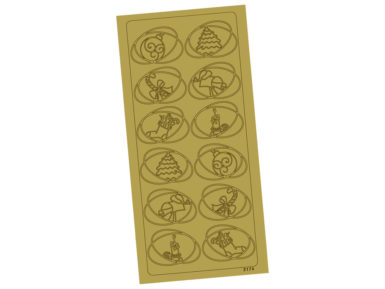 Kontūrinis lipdukas 2174 Auksinė Kalėdinis motyvas blister.