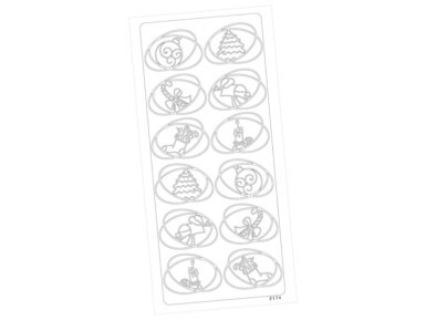 Kontūrinis lipdukas 2174 Balta Kalėdinis motyvas blister.