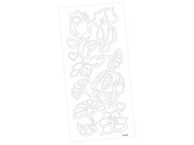 Kontūru uzlīmes 0255 Ziedi divpusēja līme blisterī
