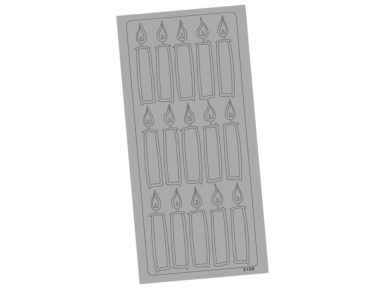 Kontūrinis lipdukas 2139 Sidabrinė Didelė žvakė blister.