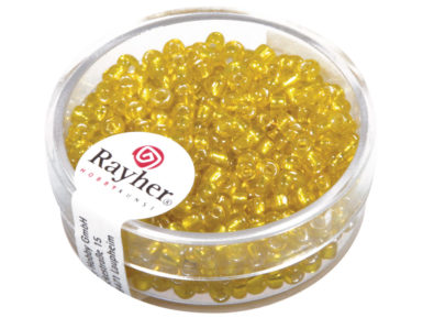 Sēklu pērlītes 2.6mm apsudrabota iekšpuse 16g 20 yellow