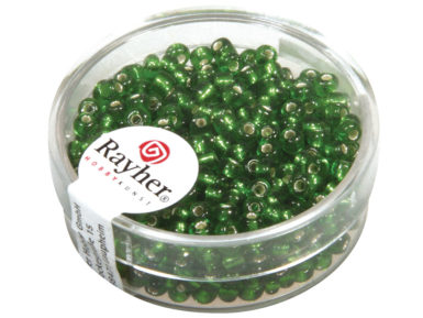 Sēklu pērlītes 2.6mm apsudrabota iekšpuse 16g 29 green