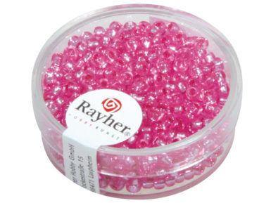 Sēklu pērlītes 2.6mm apsudrabota iekšpuse 16g 33 pink