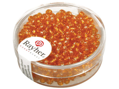 Sēklu pērlītes 2.6mm apsudrabota iekšpuse 16g 34 orange