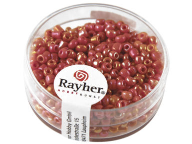 Smulkūs karoliukai 2.6mm perlamutras neskaidrus 17g 34 orange