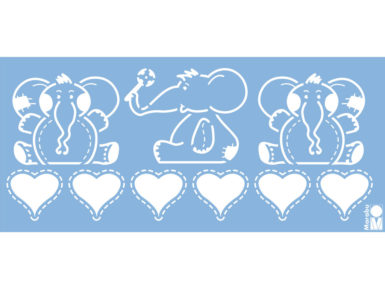 Šablonas Marabu 15x33 Baby Elephants