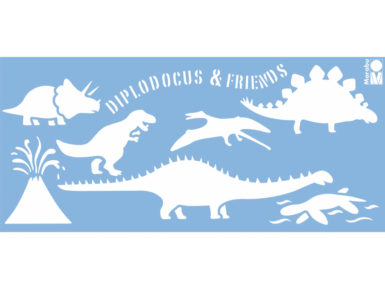 Šablonas Marabu 15x33cm Dinos
