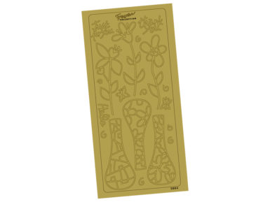 Kontūrinis lipdukas 0864 Auksinė Gėlės