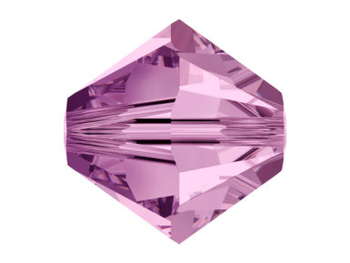 Kristāla pērle Swarovski rombs 5328 6mm 14gab. 212 light ametyst