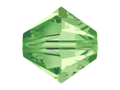 Kristāla pērle Swarovski rombs 5328 6mm 14gab. 214 peridot