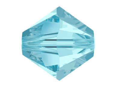 Kristāla pērle Swarovski rombs 5328 6mm 14gab. 202 aquamarin