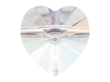 Crystal bead Swarovski heart 5742 8mm 5pcs 001AB crystal aurore boreale