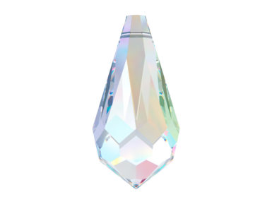 Pendant Swarovski teardrop 6000 11x5.5mm 4pcs 001AB crystal aurore boreale
