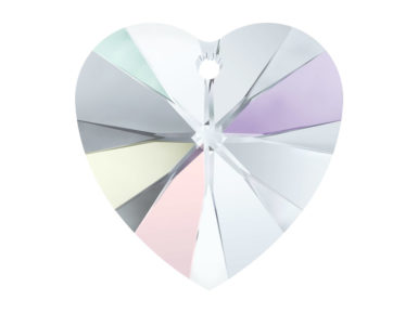 Pendant Swarovski heart 6228 14.4x14mm 2pcs 001AB crystal aurore boreale
