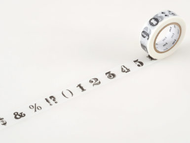 Washi līmlente mt ex 15mmx10m number/symbol black