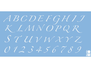 Šablonas Marabu 15x33 Alphabet&Numbers 1