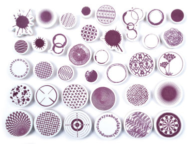 Spaudas Aladine Stampo Scrap 36vnt. Round Stains + pagalvėlė antspaudams juoda