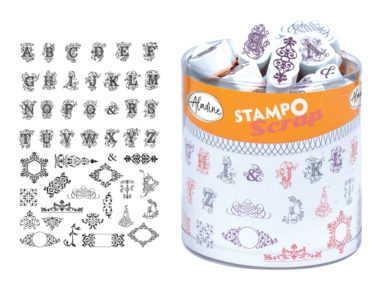 Spaudas Aladine Stampo Scrap 48vnt. Arabesque + pagalvėlė antspaudams juoda