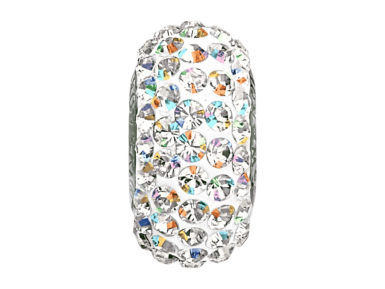 Krištolinis karoliukas Swarovski BeCharmed Pave slim 81101 13.5mm 001AB crystal aurore boreale