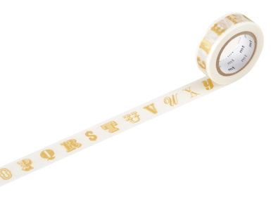 Washi līmlente mt ex 15mmx10m alphabet gold R