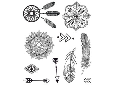 Tempel Aladine Stampo Tatoo 10tk Ethnique + templipadi must