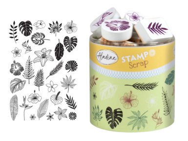 Spaudas Aladine Stampo Scrap 29vnt. Jungle + pagalvėlė antspaudams juoda
