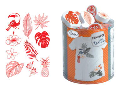 Tempel Aladine Stampo Textile 10tk Tropical + templipadi must