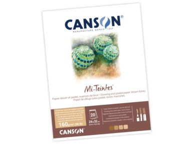 Bloknotas piešimui pastele MiTeintes 24x32cm/160g 4x5 lapų rudi tonai