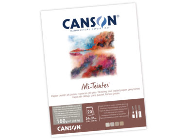 Bloknotas piešimui pastele MiTeintes 24x32cm/160g 4x5 lapų pilki tonai