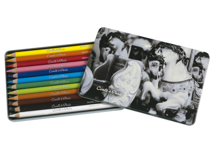 Pastellpliiatsid Conte a Paris metallkarp