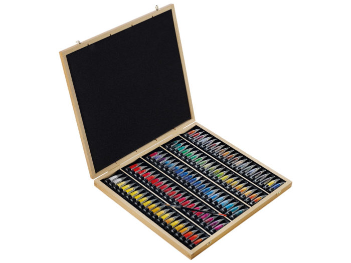 Akvareliniai dažų rinkinys Sennelier l’Aquarelle medinė dėžutė
