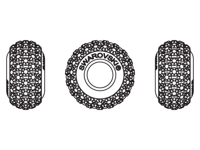 Krištolinis karoliukas Swarovski BeCharmed Pave slim 81101 13.5mm - 2/2