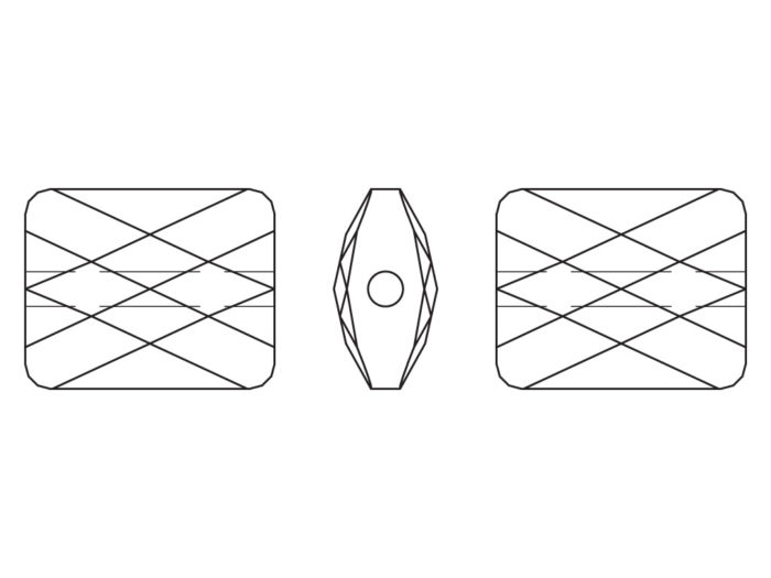 Krištolinis karoliukas Swarovski kvadratas 5055 10x8mm - 2/2