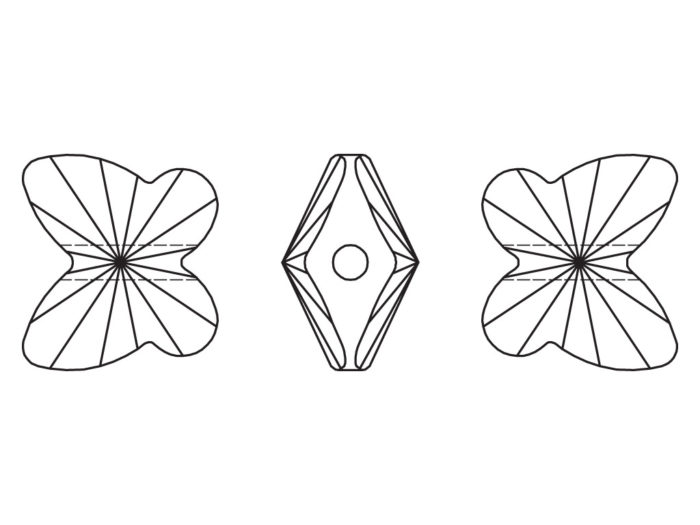 Crystal Bead Swarovski butterfly 5754 8mm - 2/2