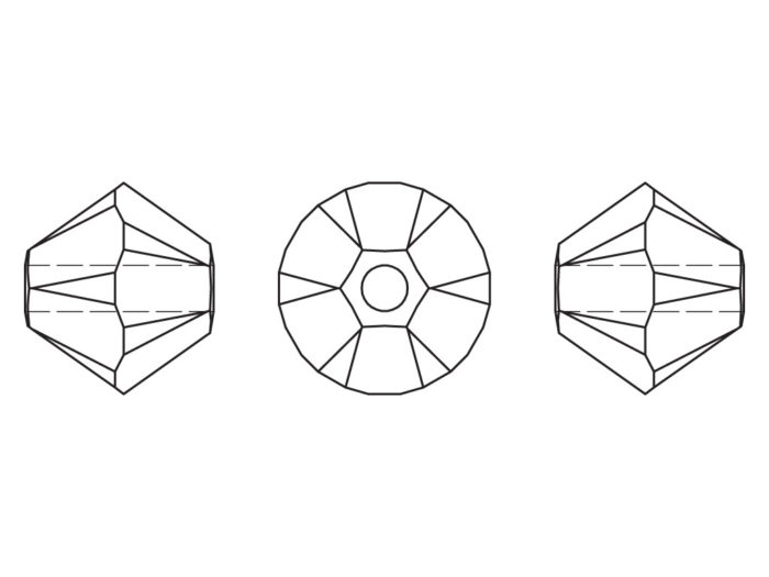 Kristāla pērle Swarovski rombs 5328 6mm - 2/2