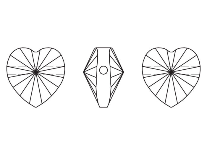 Crystal Bead Swarovski heart 5742 8mm - 2/2