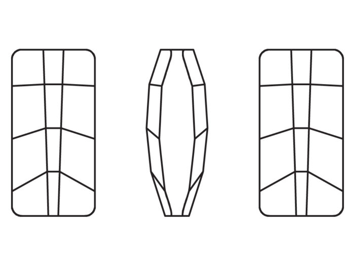 Crystal fancy stone Swarovski baguette 4524 23x11mm - 2/2