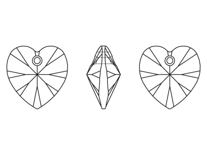 Piekariņš Swarovski sirds 6228 18×17.5mm - 2/2