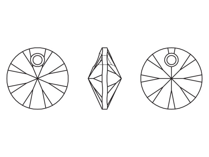 Crystal Pendant Swarovski round flat 6428 6mm - 2/2