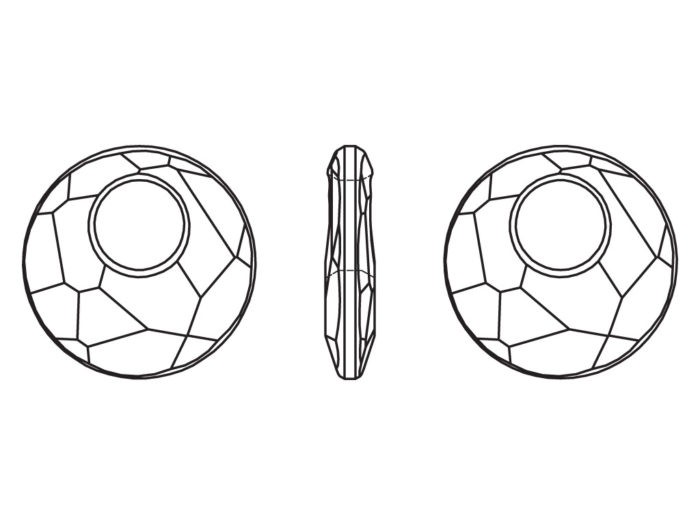 Piekariņš Swarovski apaļš ar caurumu 6041 28mm - 2/2